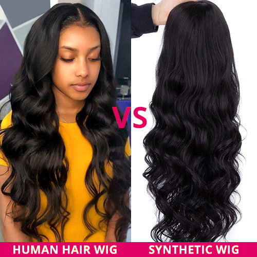 Compare human hair vs synthetic hair