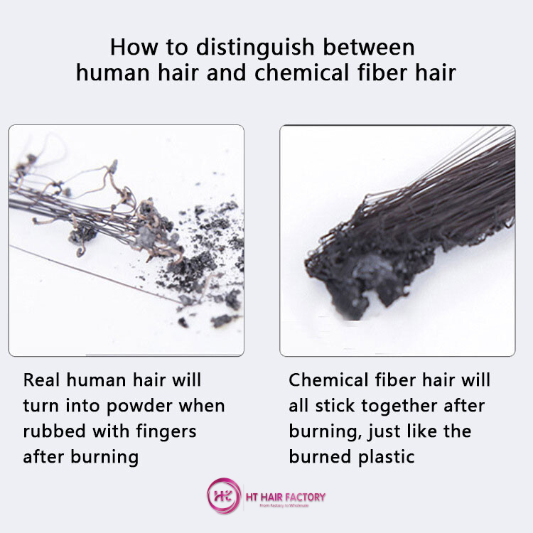 Distinguish human hair by burning test