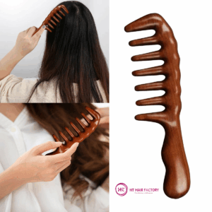 Brush with wide-toothed comb
