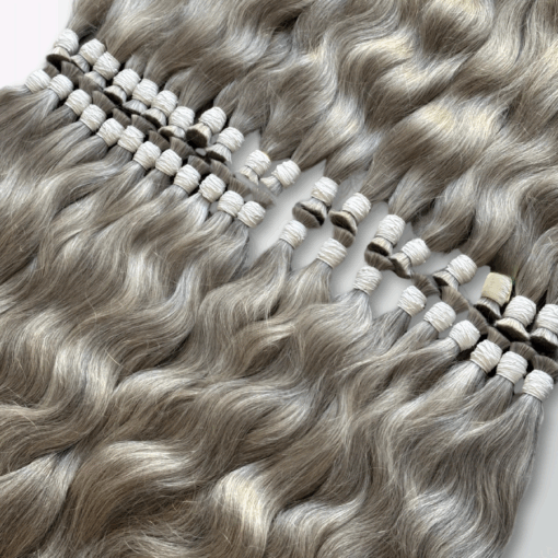 Natural White Grey Bulk Human Hair Bundles – 100% Raw Vietnamese Hair by HT Hair Factory - Image 2