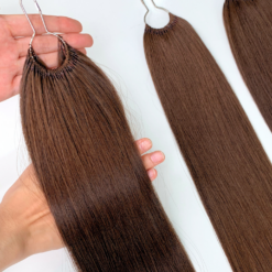 9D Feather Hair Extensions Dark Brown Straight Hair