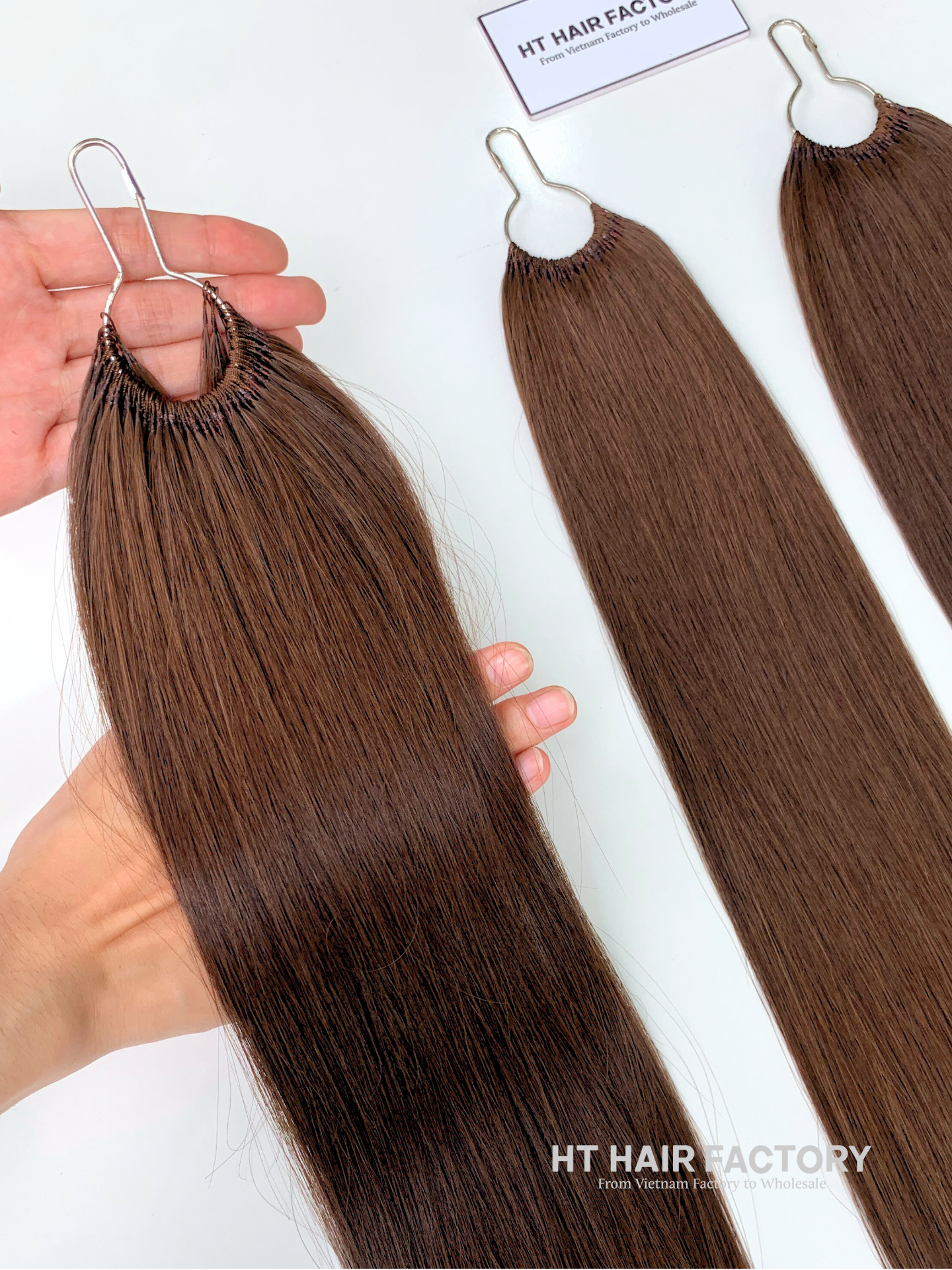 9D Feather Hair Extensions Dark Brown Straight Hair