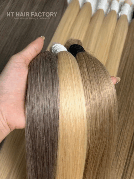 Vietnamese Hair For Sale In Bulk Super Quality Straight Human Hair Colored Bulk Extensions