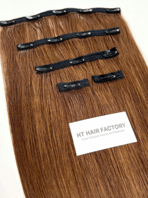 Clip In Extensions Natural Straight Human Hair Extensions Double Drawn Top 1 Vietnamese Raw Hair Supplier