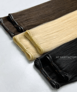 Genius Weft Hair Extensions Double Weft One Donor Virgin 100% Vietnamese Invisible Human Super Double Drawn