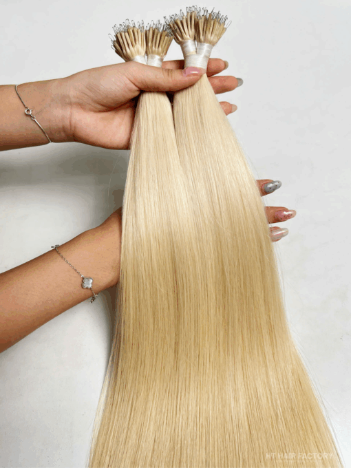 Nano Ring Hair Extensions 16 Inches Shade #613 Hot-selling 100% Raw Vietnamese Hair Super Grade
