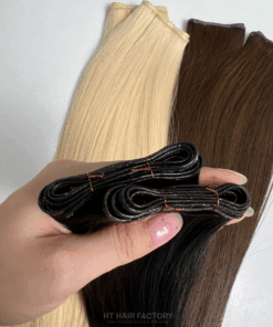 Genius Weft Hair Extensions Double Weft One Donor Virgin 100% Vietnamese Invisible Human Super Double Drawn