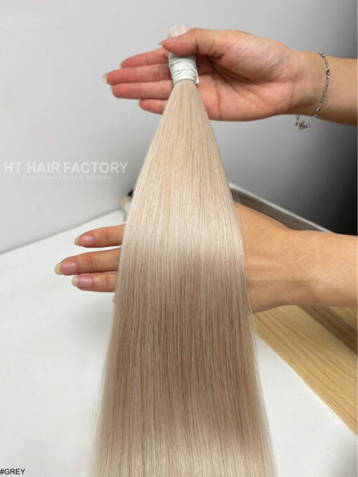 Bulk Hair Colored #Grey #16U  #PLATINUM #BB #SM 100% Vietnamese Raw