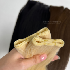 Genius Weft Hair Extensions Double Weft One Donor Virgin 100% Vietnamese Invisible Human Super Double Drawn