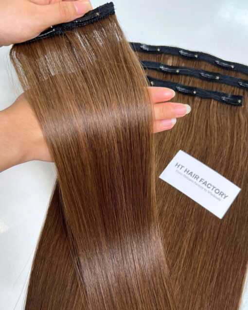 Clip In Extensions Natural Straight Human Hair Extensions Double Drawn Vietnamese Raw Hair Top Grade - Image 4
