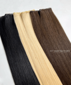 Genius Weft Hair Extensions Double Weft One Donor Virgin 100% Vietnamese Invisible Human Super Double Drawn