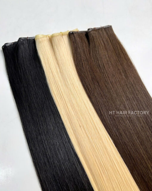 Wholesale Genius Weft Hair Extensions Double Weft One Donor Virgin 100% Vietnamese Invisible Human Double Drawn Skin Weft Hair Extension - Image 5