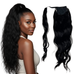Ponytails Hair Extensions Black color Natural Curly All Length 8-30 inches