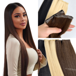 Genius Weft Hair Extensions Double Weft One Donor Virgin 100% Vietnamese Invisible Human Super Double Drawn