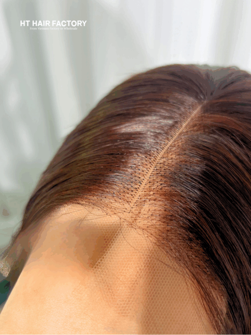 Bone Straight Ombre Black Brown Color 4×4 Lace Closure Wigs 12 inches