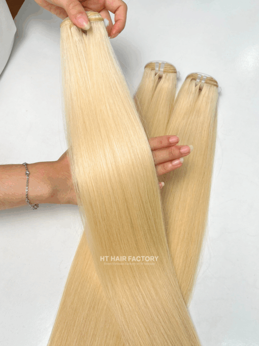 Machine Weft Hair Extensions 100% Raw Human Hair Color #613 Virgin Hair Bundles Hot Selling