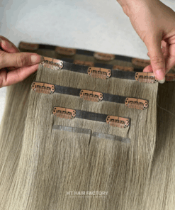 Seamless Clip-in Hair Extensions Natural Straight #SB Color 100% Vietnamese Raw Virgin Hair Wholesale Price