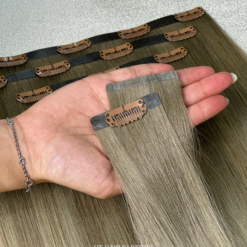 Seamless Clip-in Hair Extensions Natural Straight #SB Color 100% Vietnamese Raw Virgin Hair Wholesale Price