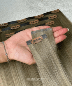Seamless Clip-in Hair Extensions Natural Straight #SB Color 100% Vietnamese Raw Virgin Hair Wholesale Price