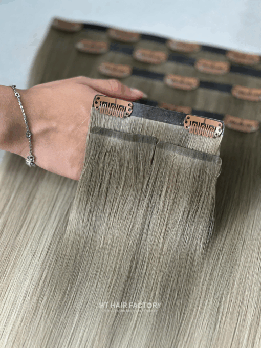 Seamless Clip-in Hair Extensions Natural Straight #SB Color 100% Vietnamese Raw Virgin Hair Wholesale Price
