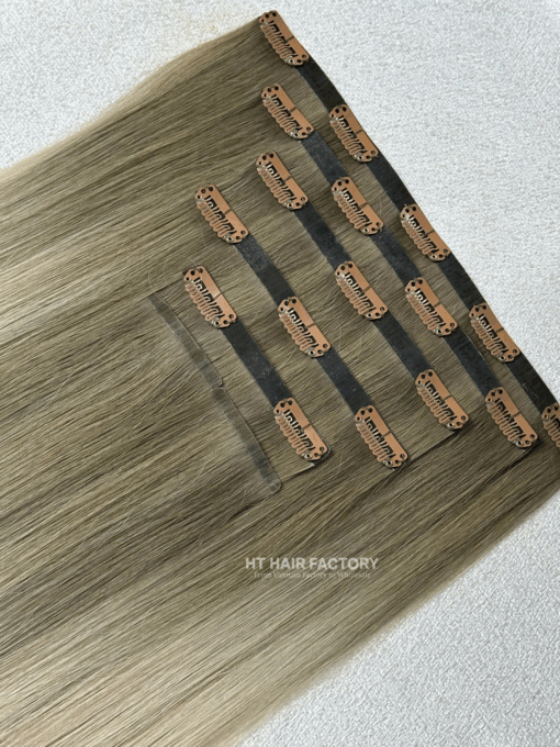 Seamless Clip-in Hair Extensions Natural Straight #SB Color 100% Vietnamese Raw Virgin Hair Wholesale Price
