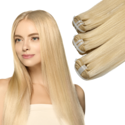 Machine Weft Hair Extensions 100% Raw Human Hair Color #613 Virgin Hair Bundles Hot Selling