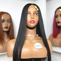 Bone Straight 5×5 Lace Closure Wigs Natural Black Color 20 inches