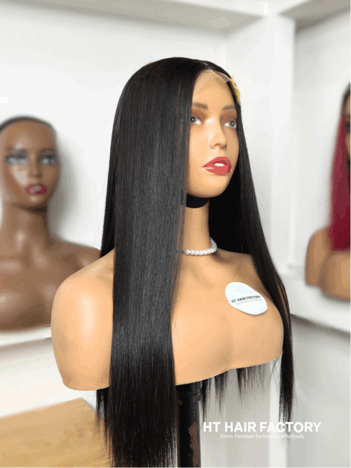 Bone Straight 5×5 Lace Closure Wigs Natural Black Color 20 inches