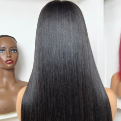 Bone Straight 5×5 Lace Closure Wigs Natural Black Color 20 inches
