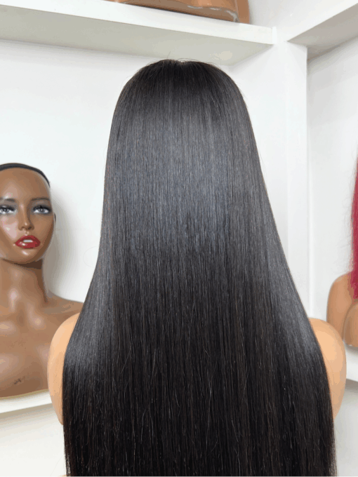 Bone Straight 5×5 Lace Closure Wigs Natural Black Color 20 inches
