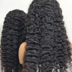 Burmese Curly No Lace V-Part Wigs Black Color 22 inches