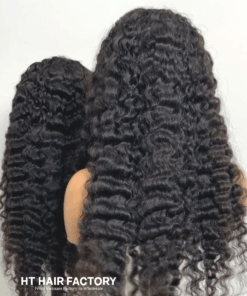 Burmese Curly No Lace V-Part Wigs Black Color 22 inches