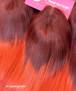 Bone Straight 4×4 Lace Closure Wigs Ombre Red Color All Length