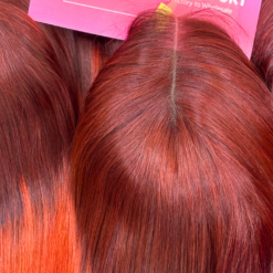 Bone Straight 4×4 Lace Closure Wigs Ombre Red Color All Length