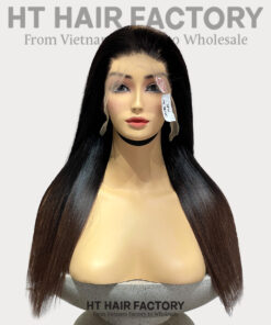 Bone Straight 13x6 Lace Frontal Wigs Black Roots Ombre Brown Color 20 inches