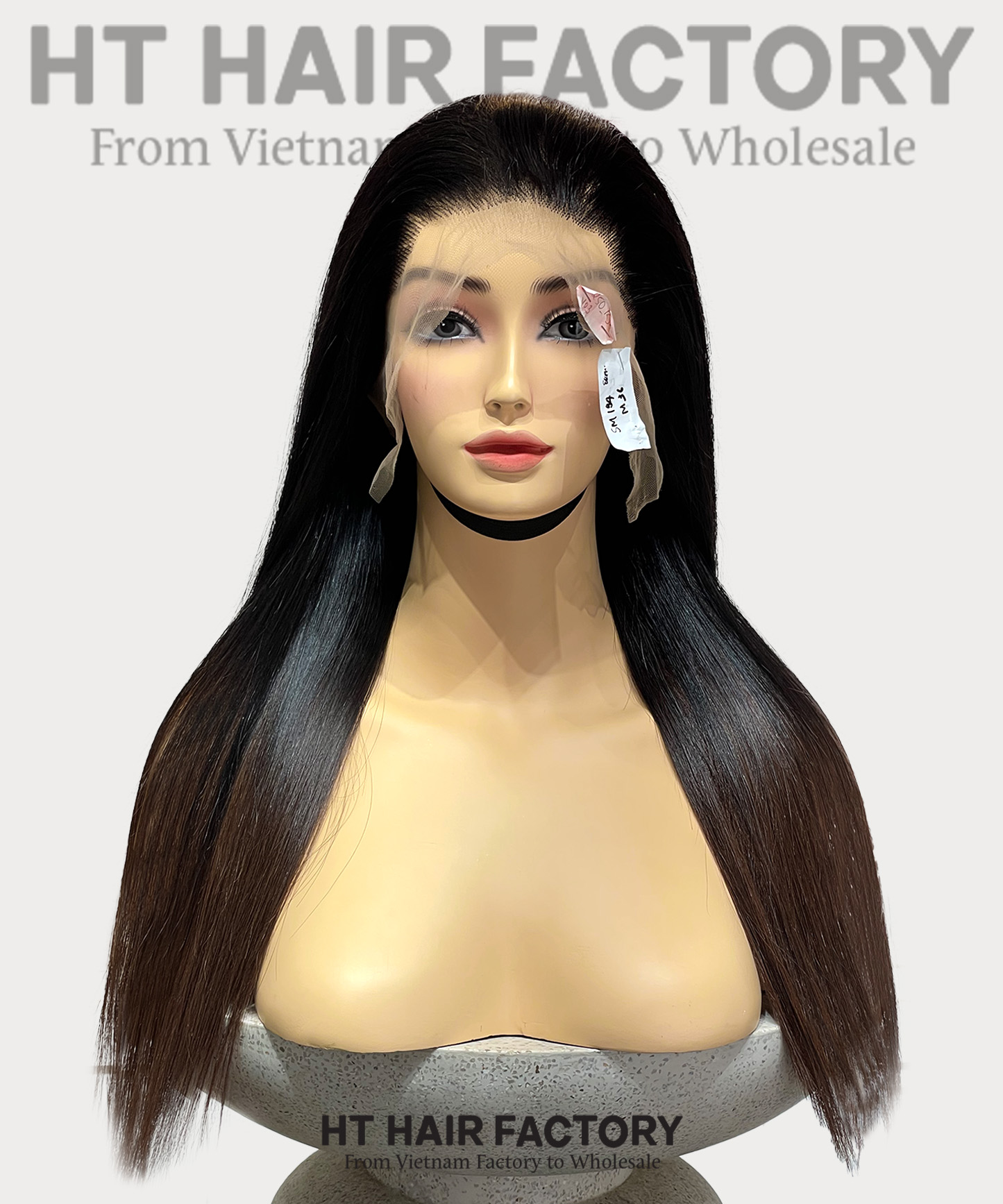 Bone Straight 13x6 Lace Frontal Wigs Black Roots Ombre Brown Color 20 inches