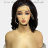 Bouncy Hair 13x4 Lace Frontal Wigs Black Color 14 inches