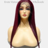 Bone Straight 13x4 Lace Frontal Wigs Dark Red Cherry Color 16 inches