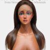 Bone Straight Lace Frontal Wigs Dark Cocoa Brown Color 18 inches