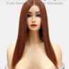 Bone Straight 2x6 Lace Frontal Wigs Ginger Brown Color 16 inches