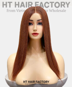 Bone Straight 2x6 Lace Frontal Wigs Ginger Brown Color 16 inches