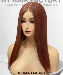 Bone Straight 2x6 Lace Frontal Wigs Ginger Brown Color 16 inches