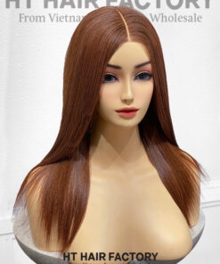 Bone Straight 2x6 Lace Frontal Wigs Ginger Brown Color 16 inches