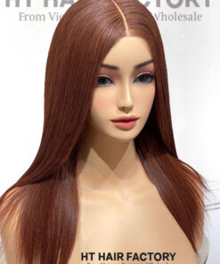 Bone Straight 2x6 Lace Frontal Wigs Ginger Brown Color 16 inches