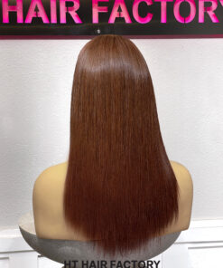 Bone Straight 2x6 Lace Frontal Wigs Ginger Brown Color 16 inches