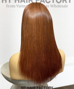 Bone Straight 2x6 Lace Frontal Wigs Ginger Brown Color 16 inches