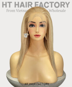 Bone Straight 2x6 Lace Frontal Wigs Creamy Blonde Color 10 inches