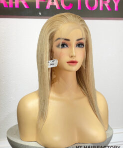 Bone Straight 2x6 Lace Frontal Wigs Creamy Blonde Color 10 inches