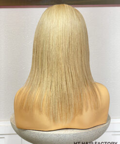 Bone Straight 2x6 Lace Frontal Wigs Creamy Blonde Color 10 inches