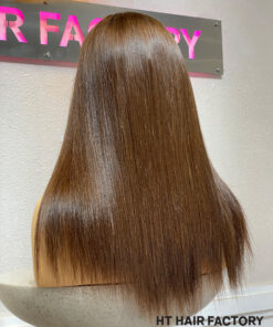 Bone Straight 2x6 Lace Frontal Wigs Chocolate Beige Color 16 inches